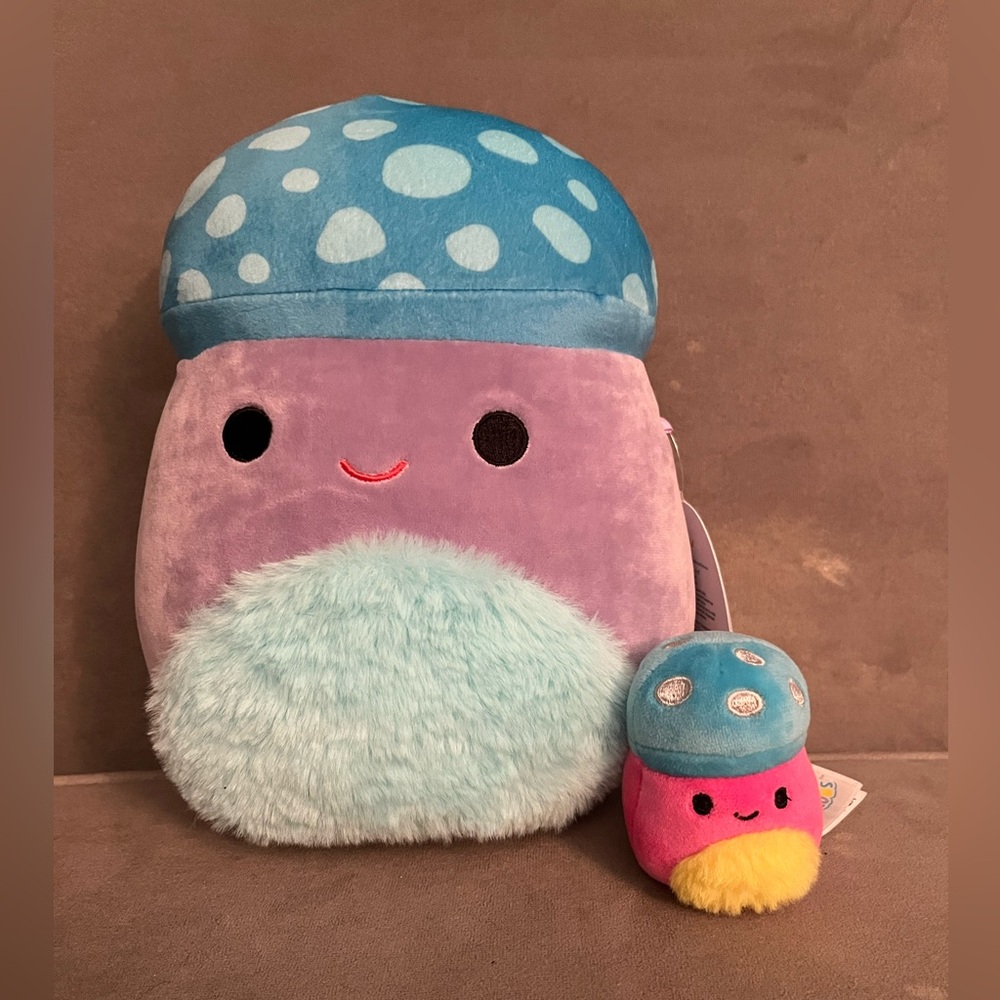 Squishmallows Pyle The Purple Mushroom + Randall The Mushroom Micromallow